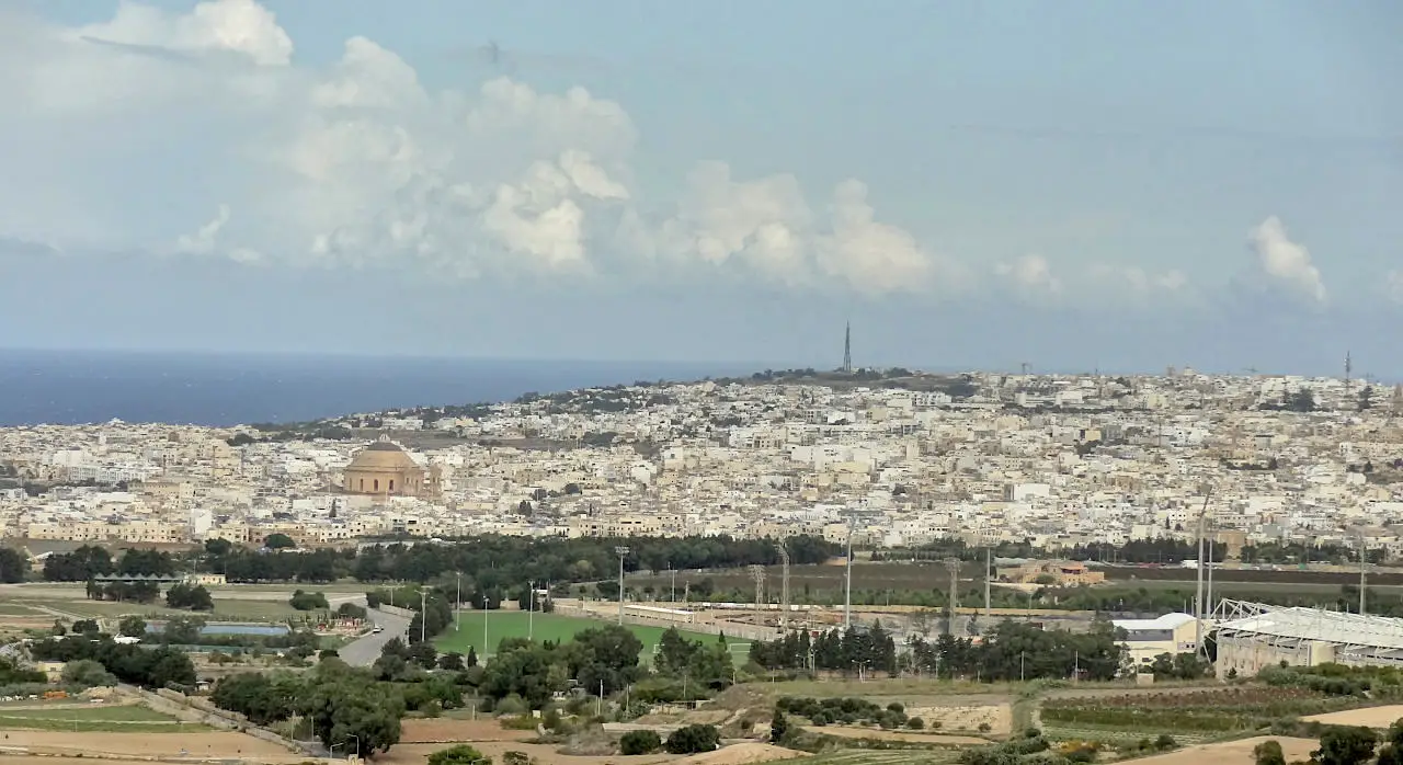 Vue sur l'église de Mosta à Malte