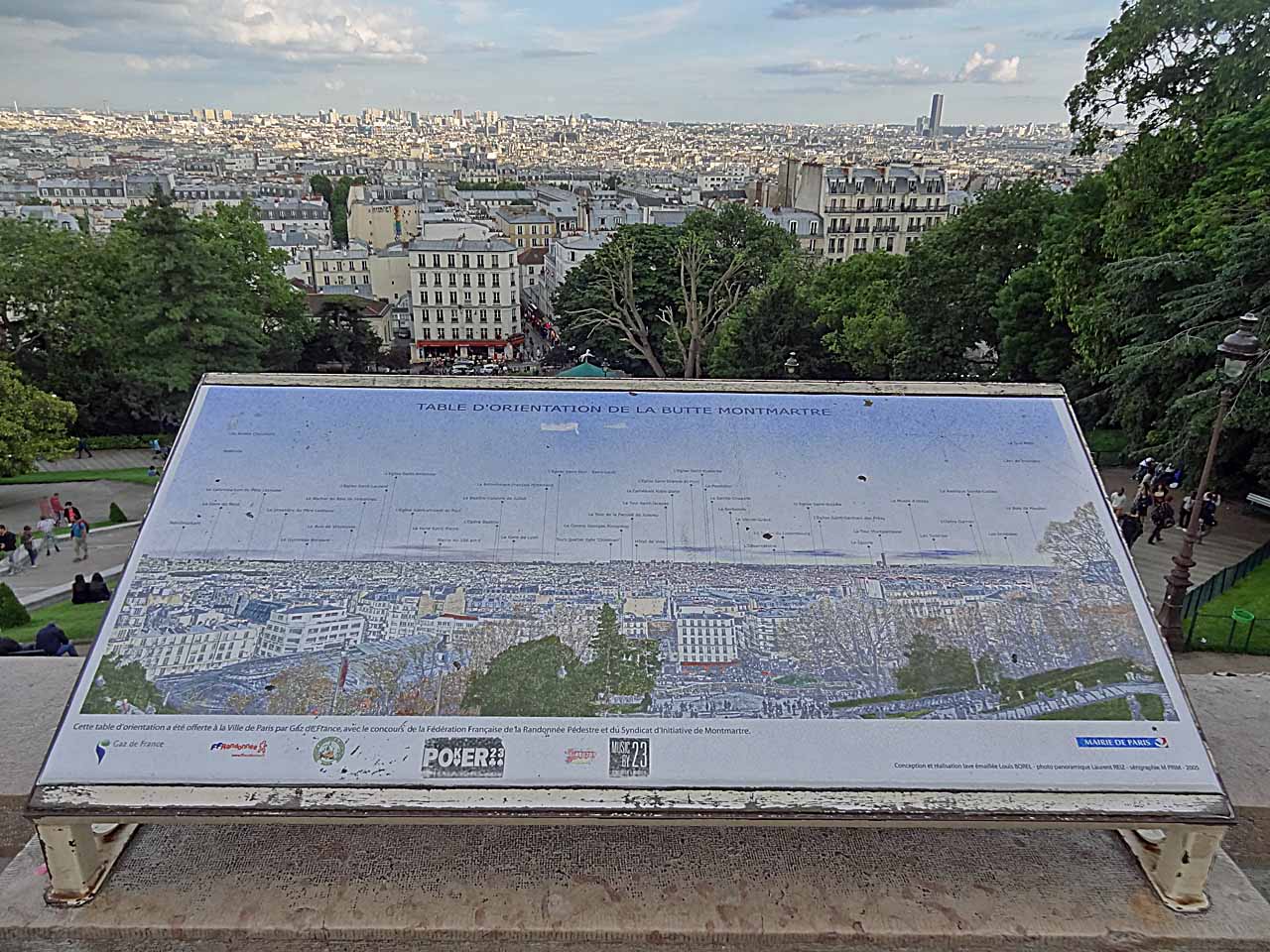 Table d'orientation du parvis du Sacré-Cœur à Montmartre