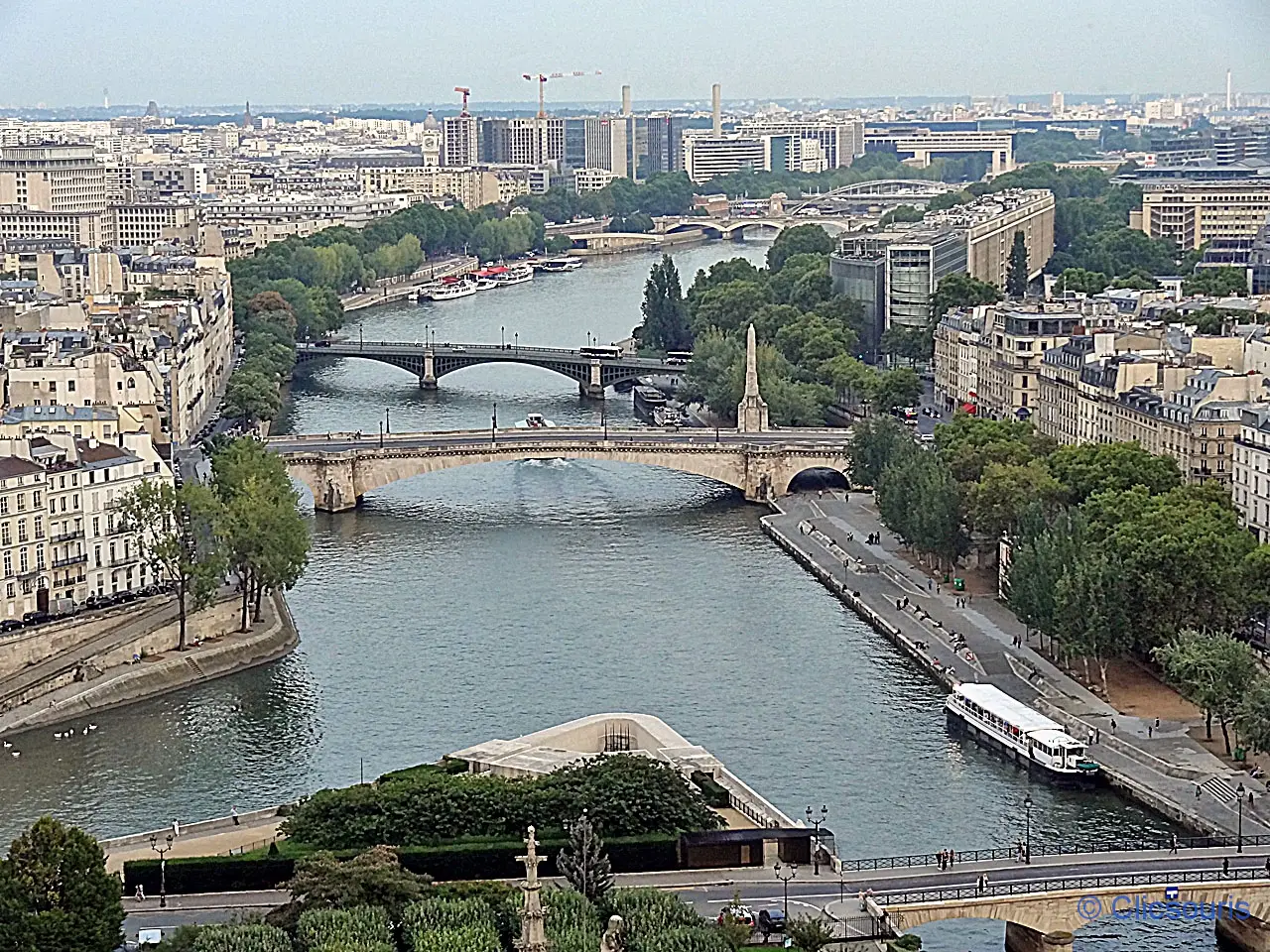 vue sur la Seine depuis les tours de Notre-Dame-de-Paris