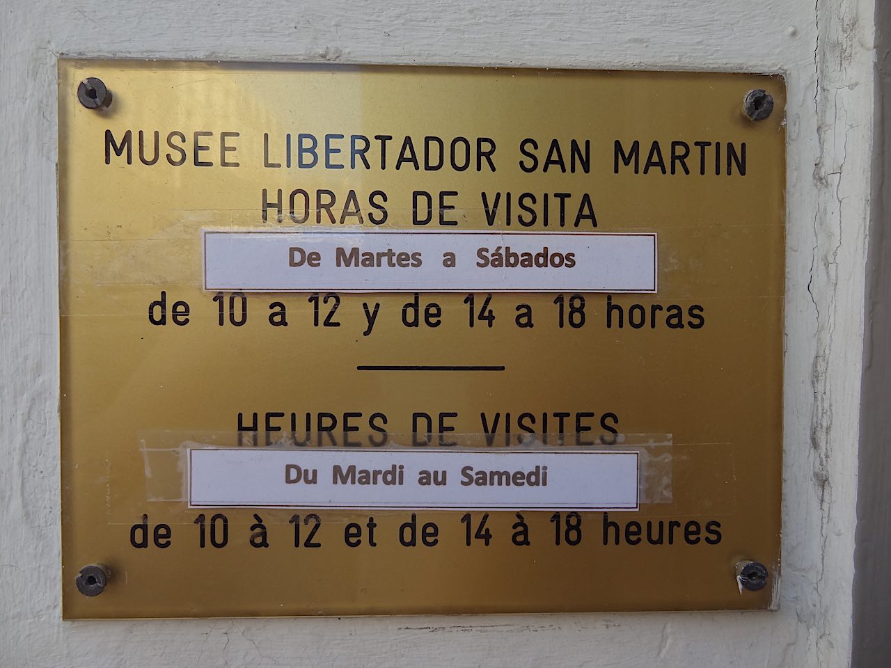 horaires Casa San Martin Boulogne