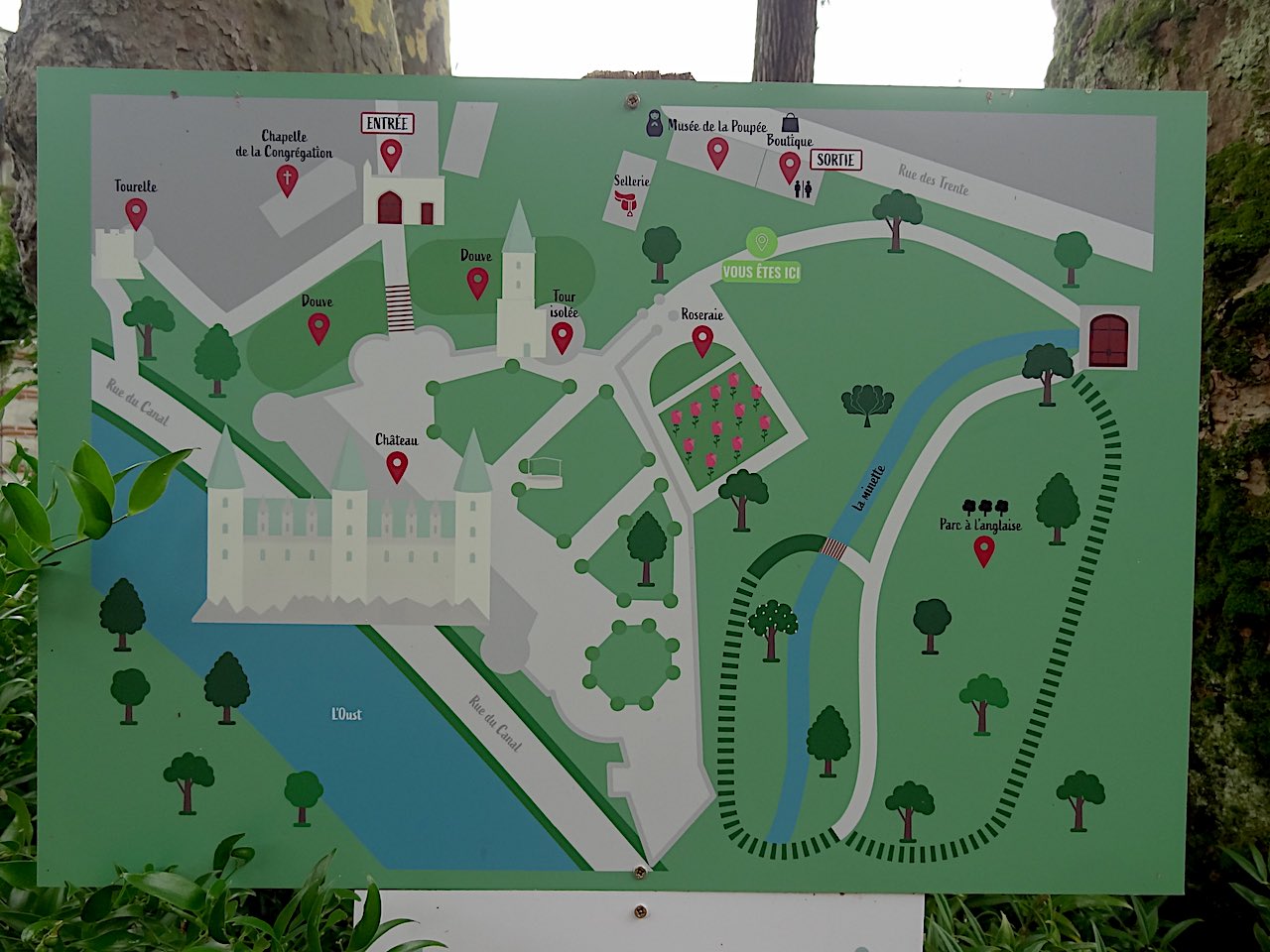 plan du jardin du château de Josselin