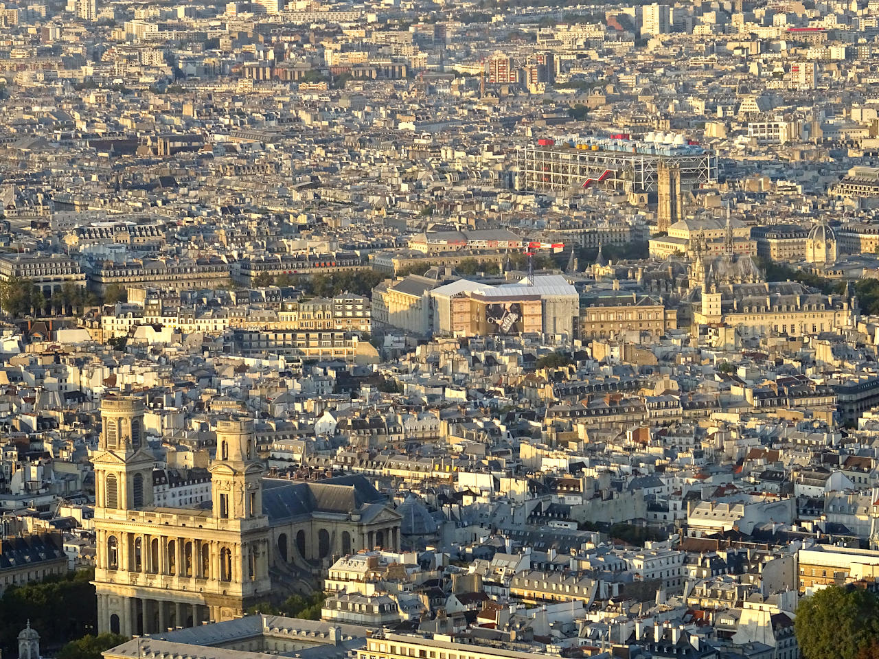 Saint-Sulpice, tour Saint-Jacques, Centre Pompidou depuis la tour Montparnasse