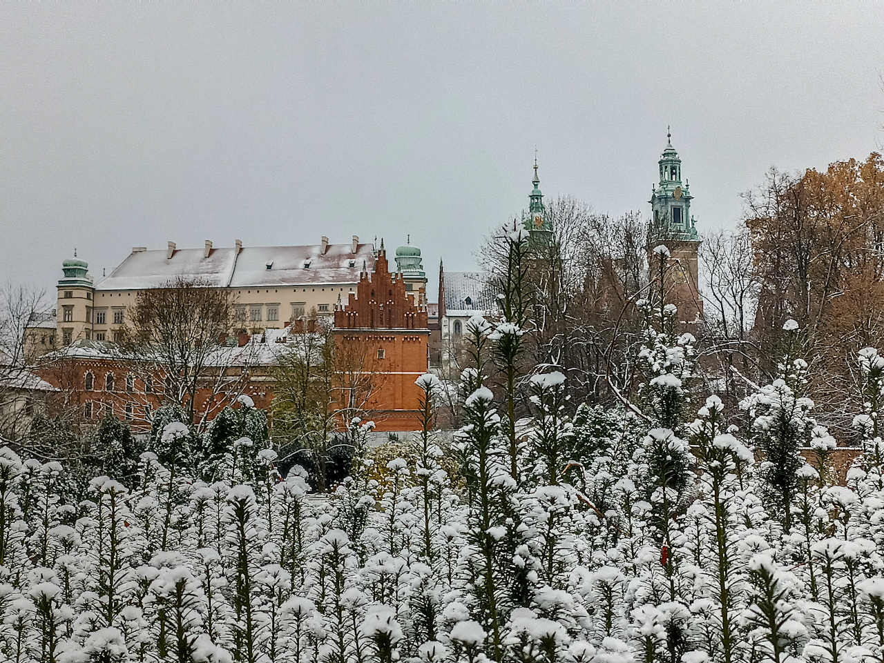 Cracovie sous la neige