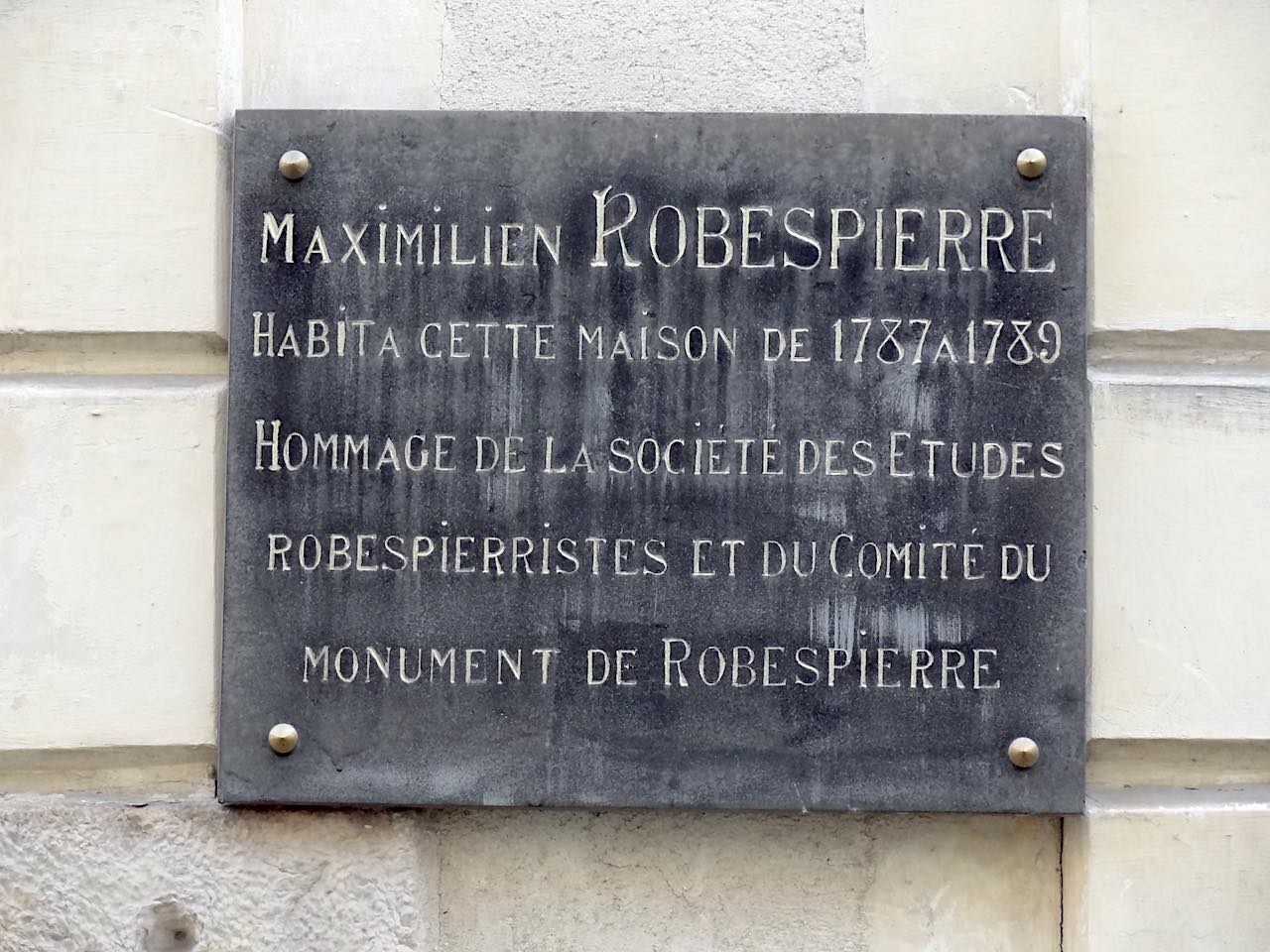 plaque Maison de Robespierre