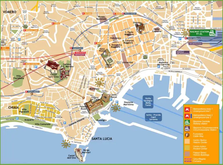 plan touristique de Naples