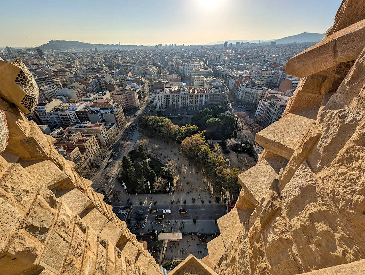 vue depuis la tour de la Sagrada Familia