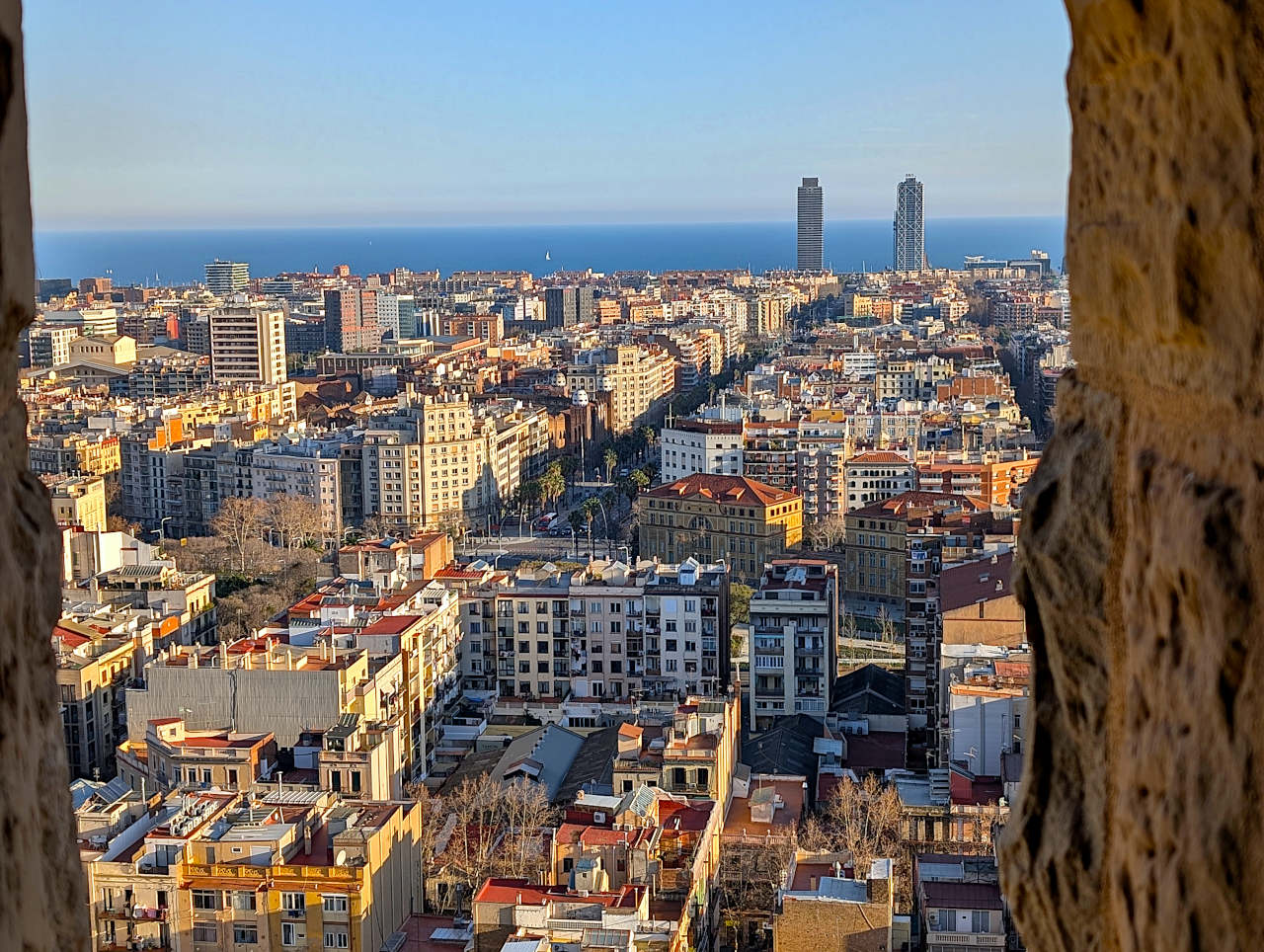 vue depuis la tour de la Sagrada Familia