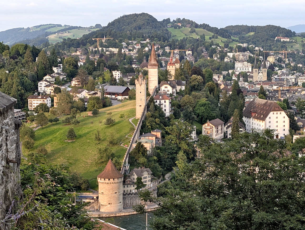 vue sur Lucerne depuis le château Gütsch