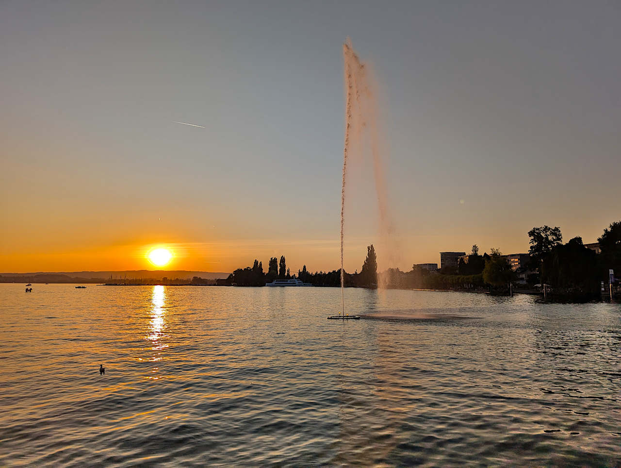 coucher de soleil à Zoug