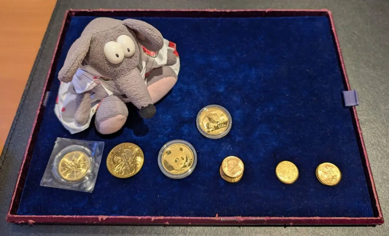 Souris admirant ses pièces d'or