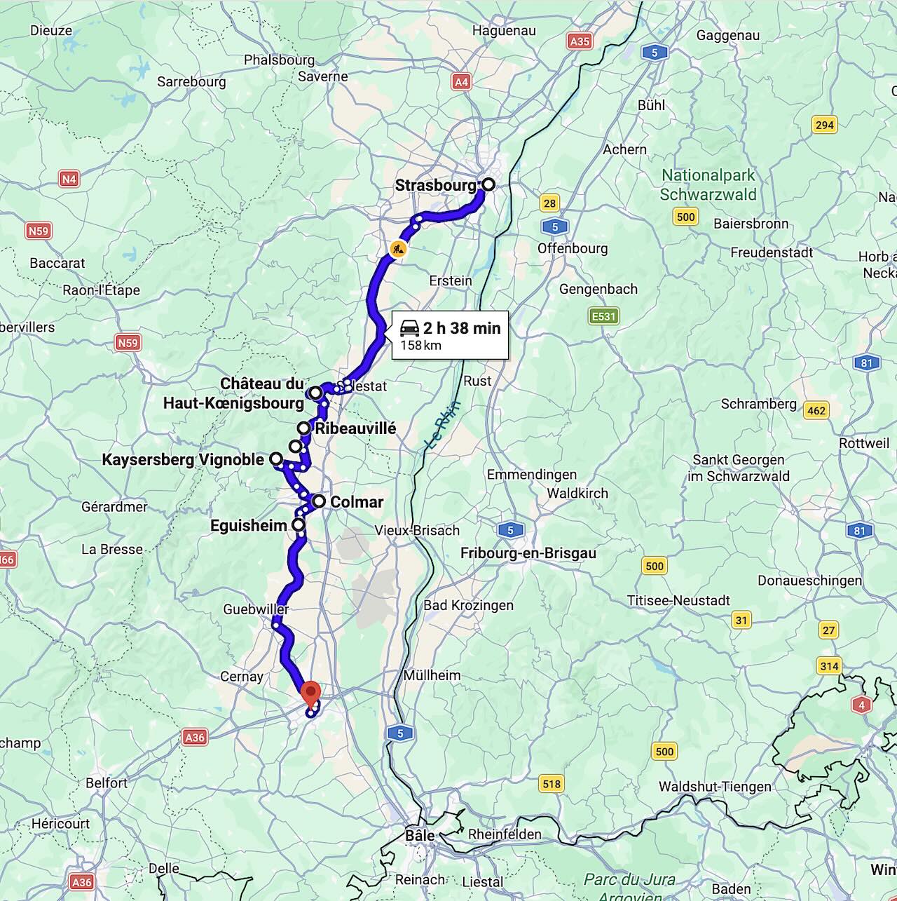 Itinéraire pour un road-trip en Alsace