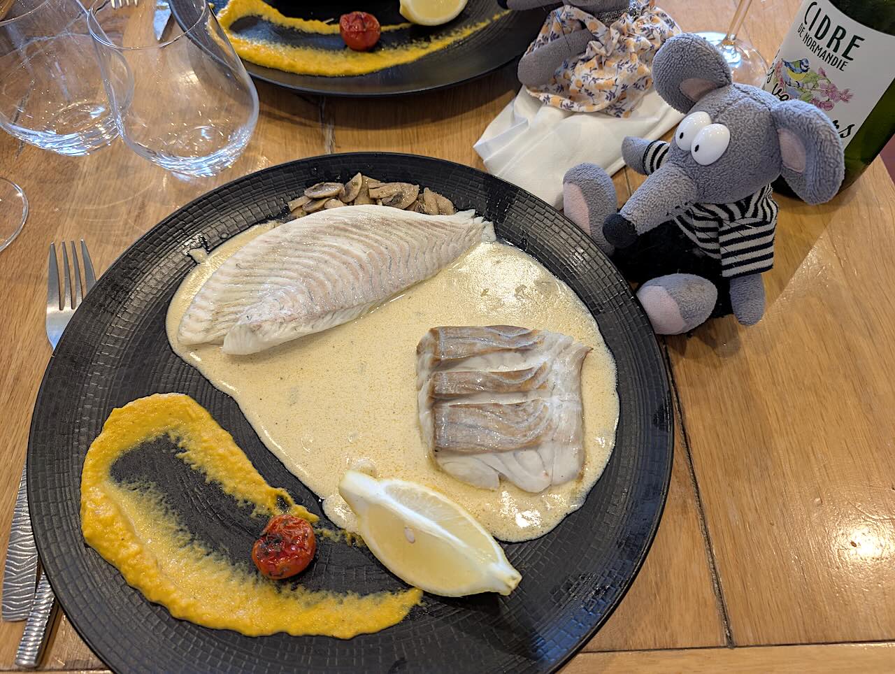 poissons sauce langoustine au Turbot à Dieppe
