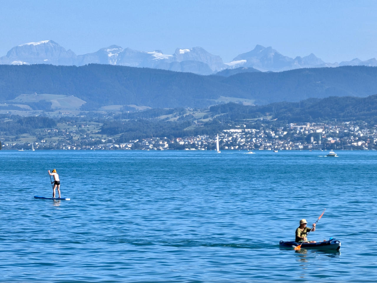 vue sur les Alpes depuis Zurich